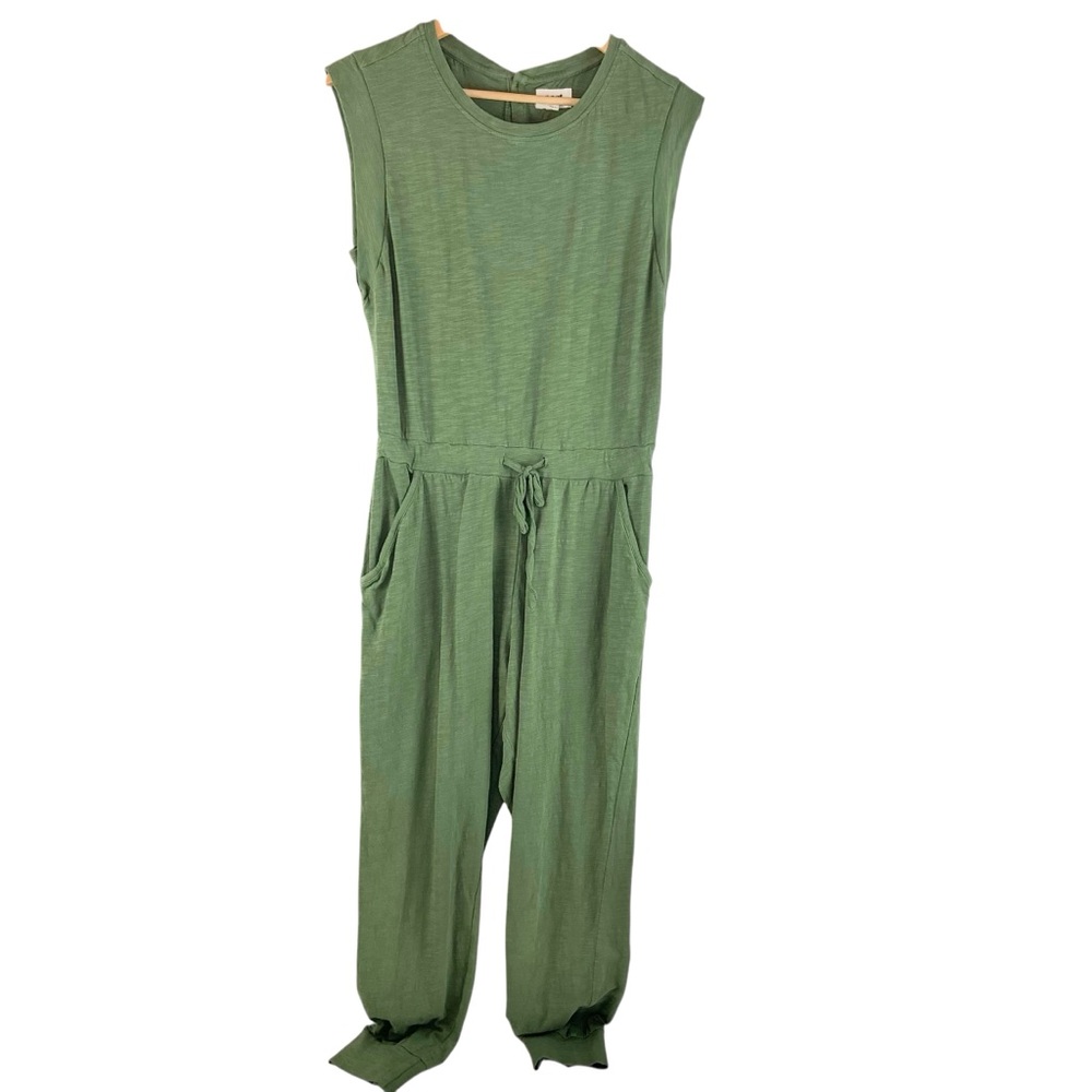 Pact Green Olivine Relaxed Slub Muscle Tee  Jumpsuit.